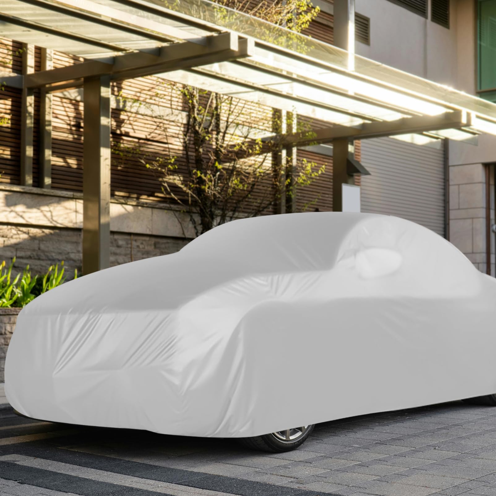 Mobestech Copriauto per Esterno, Copertura Antipioggia e Anti-uv in Peva, Isola dal Calore, Adatta All'auto, Protezione Completa per Parcheggio All'aperto
