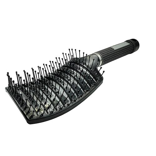 Herramientas de peinado y cepillo de masaje desenredante cepillo curvado ventilado para cabello grueso y rizado