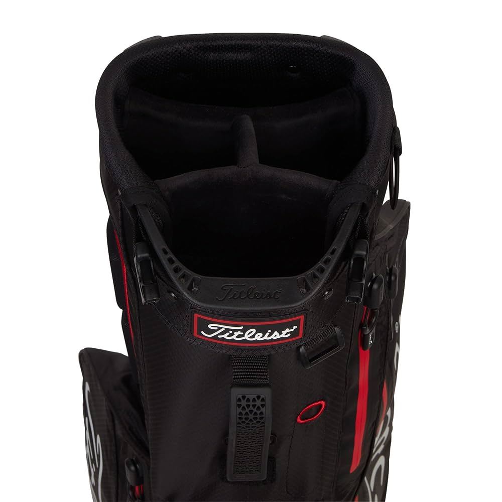 Titleist Players ４ 黒/赤 Titleist Players 4 Stand Bag – Black / Red – MiGOLF