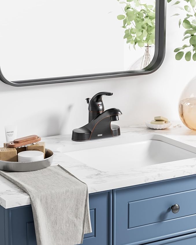 Grifería Lavamanos 3 Huecos Bronce Envejecido Monocomando miniatura 8