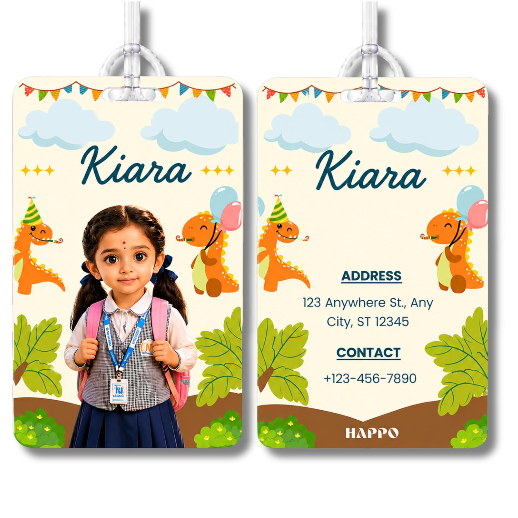 Happo Personalized School Bag Tags for Kids – Waterproof Name Labels for Backpack, Lunch Bag, Suitcase & Travel Bags-image-21
