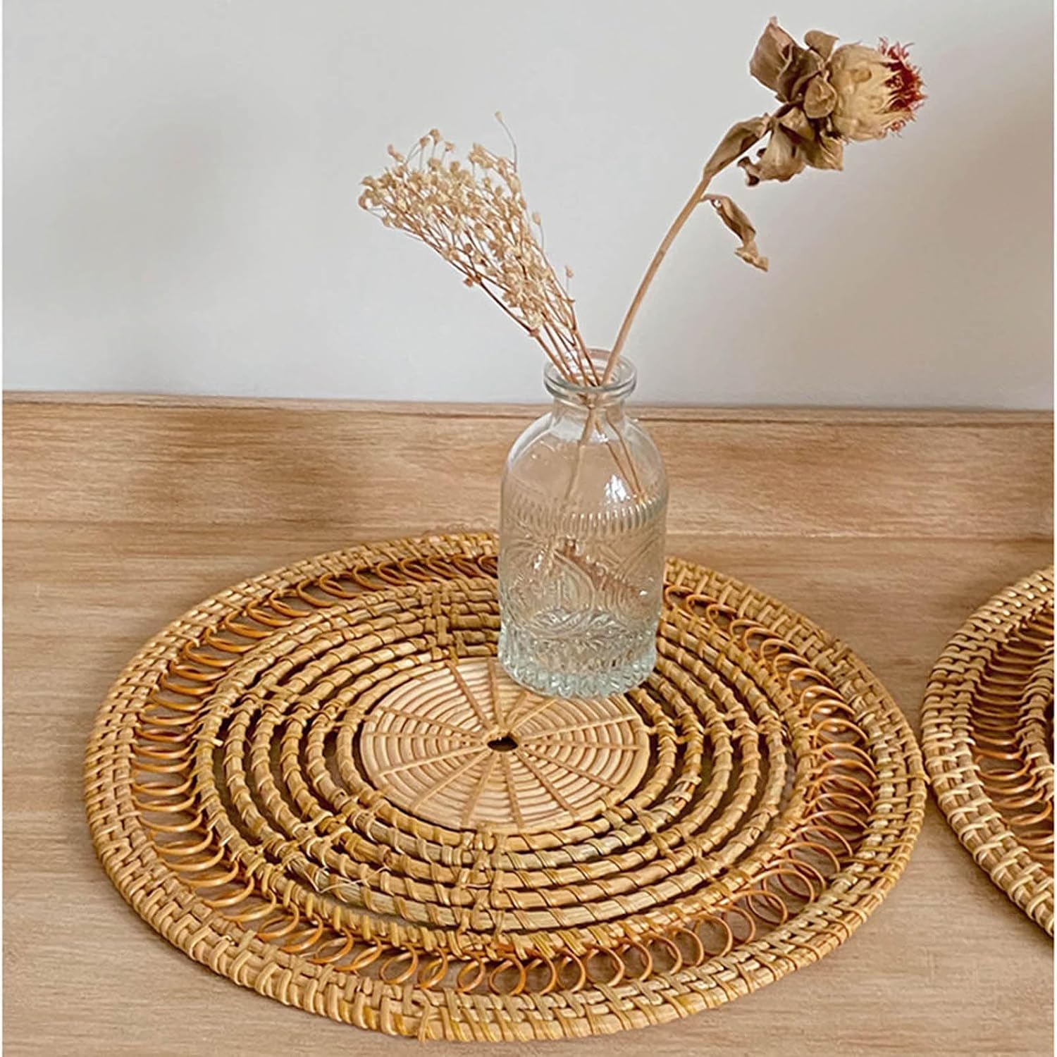 Wall Basket Decor Scandinavian Rattan Wall Decoration Hollow Hanging Baskets Decorative Wicker Basket