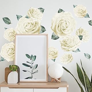 Watercolor Roses Wall Decals (White Watercolor)