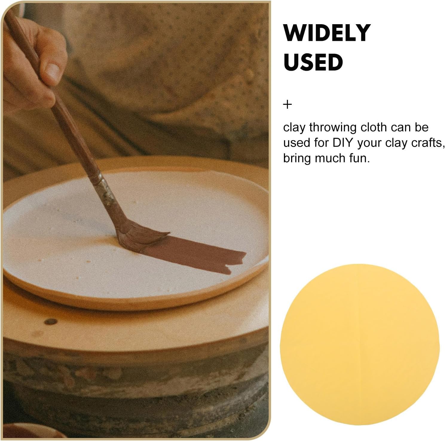 Clay Pottery Mat 12 Inch 3 Pack Yellow PVA Wheel