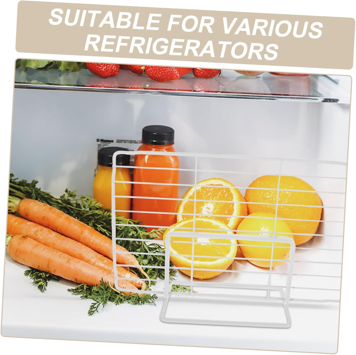 MAGICLULU Adjustable Refrigerator Dividers for Freezer Organization Iron Shelf Partitions Easy to Install Storage for Home Kitchen and Office