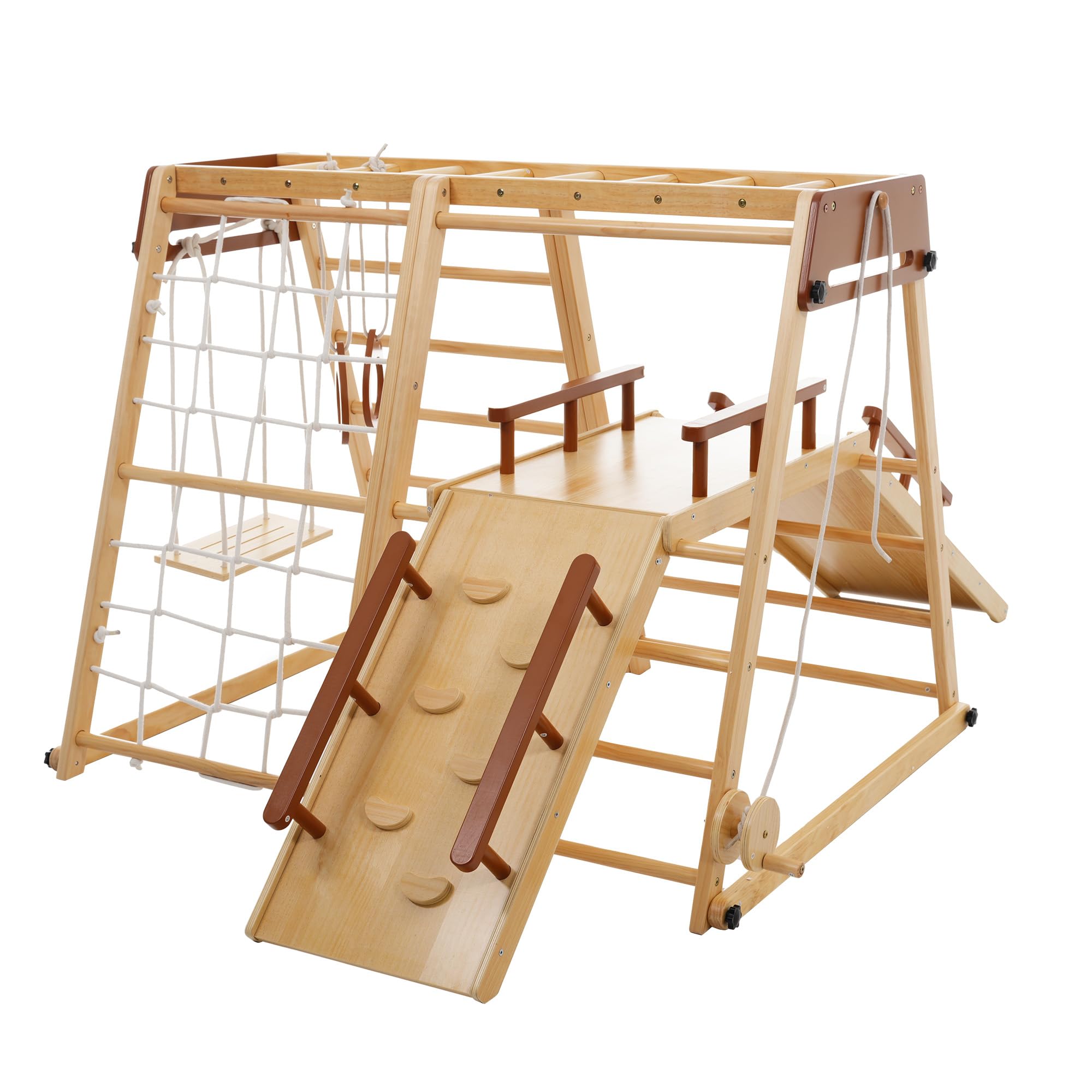 Amazon.co.jp: ジャングルジム 天然木 折りたたみ 大型遊具 ブランコ