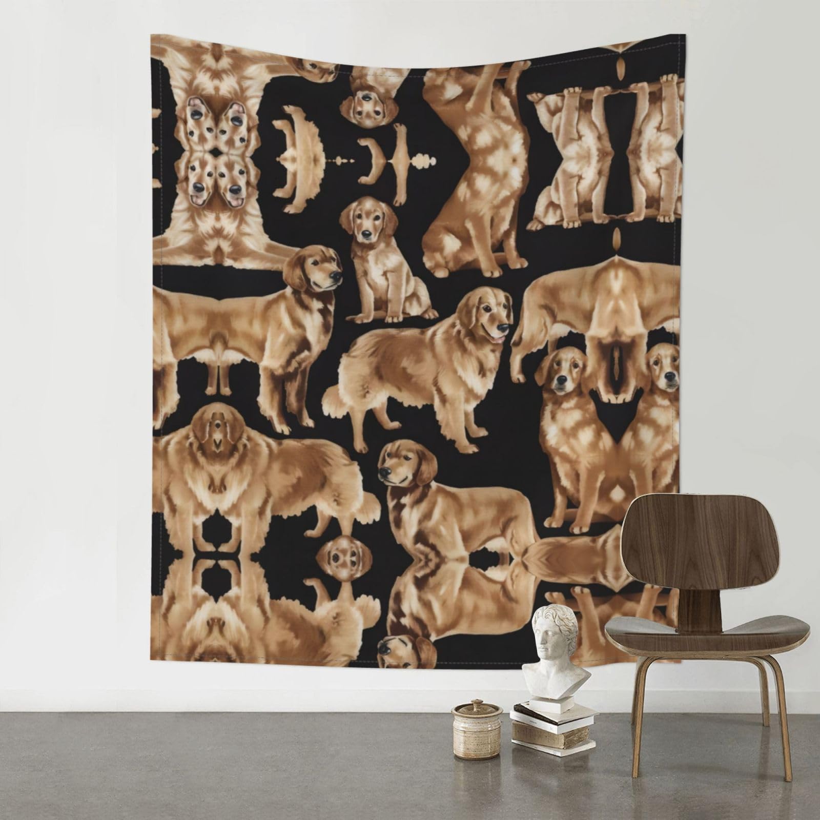 YYHWHJDE Golden Retrievers Prints Wall Tapestry 60x51in - High-Grade Polyester Throw for Dorm Room Decor, Beach Blankets & Home Accent