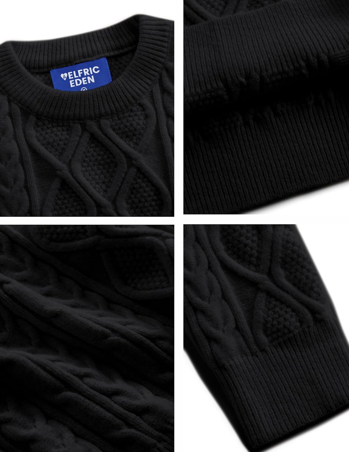 Aelfric Eden Women's Oversized Cable Knit Crewneck Sweaters Long Sleeve Sweater Chunky Loose 2025 Outfits Pullover - Image 6