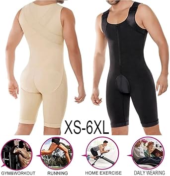 XMXM Men Bodysuit Fajas Colombianas para Hombre Weight Loss Tummy Control Full Body Shaper Plus Size Waist Trainer