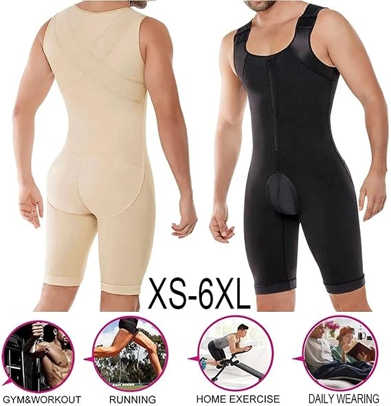 XMXM Men Bodysuit Fajas Colombianas para Hombre Weight Loss Tummy Control Full Body Shaper Plus Size Waist Trainer