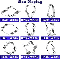 Vista 2 de Juego de 9 cortadores de galletas espaciales, cortadores de galletas de metal para el espacio exterior, cohete, astronauta, luna, estrella, sol