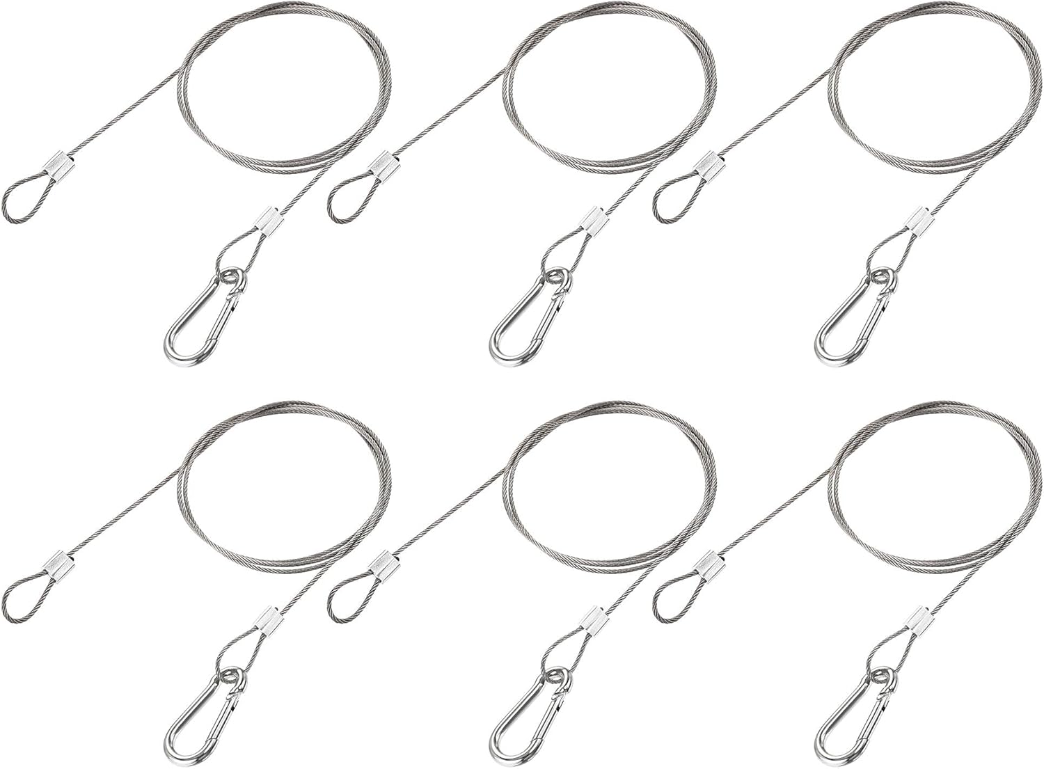 uxcell Picture Hanging Wire Kit, 6Set 1M Loop and Hook Hanging Wire for