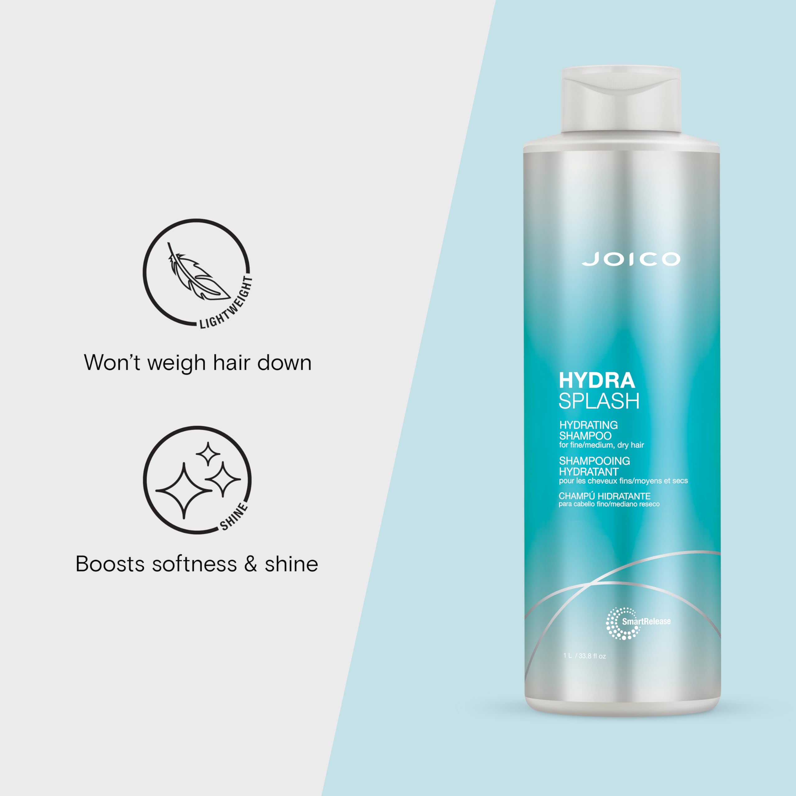 Joico HydraSplash Hydrating Shampoo | For Fine, Medium, Dry Hair | Replenish Moisture | Add Hydration & Softness | With Sea Kelp & Coconut Water