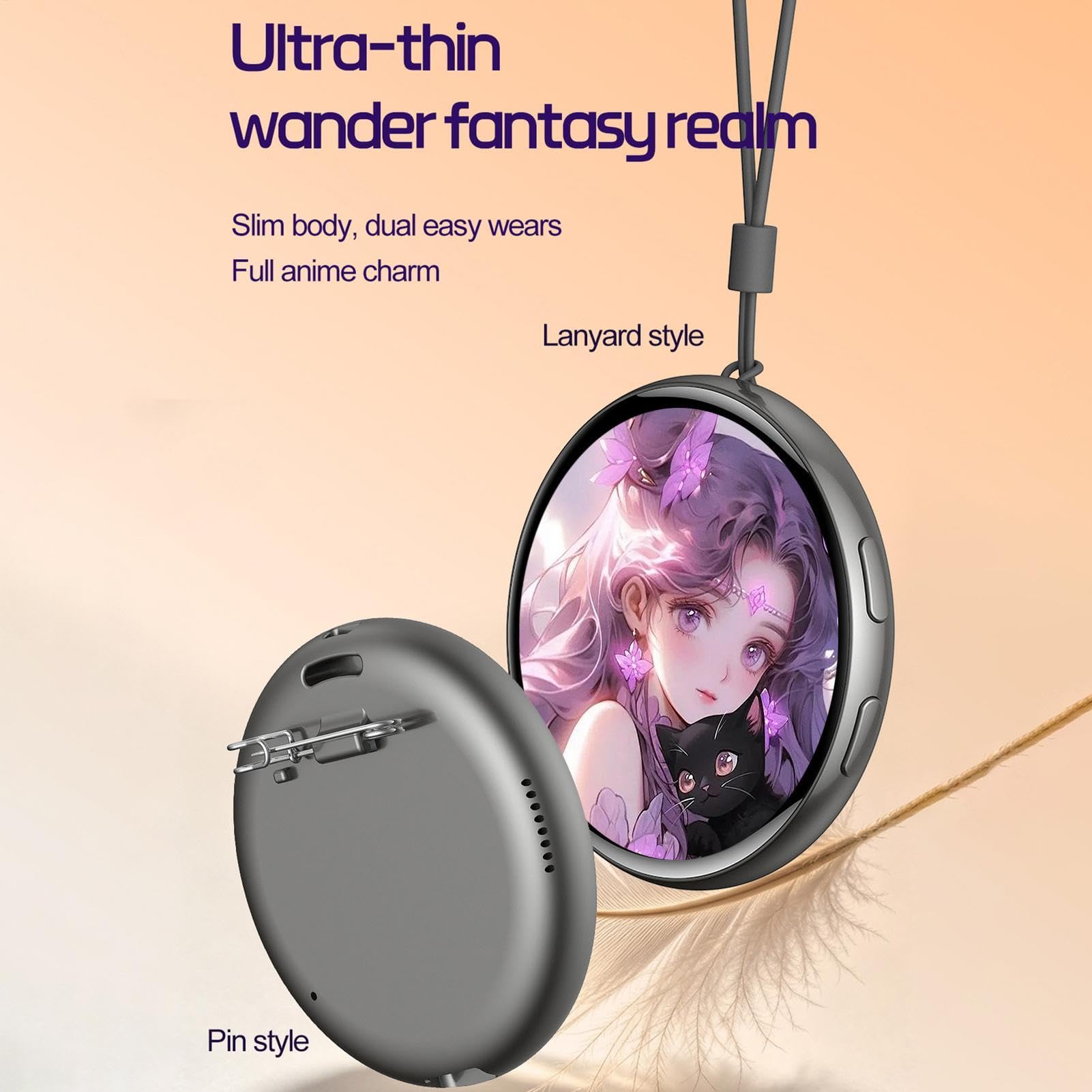 Pantalla Táctil HD Recargable Ponible Dinámica Inteligente Para Anime Adultos Niños Convención Cómic ACG Festival