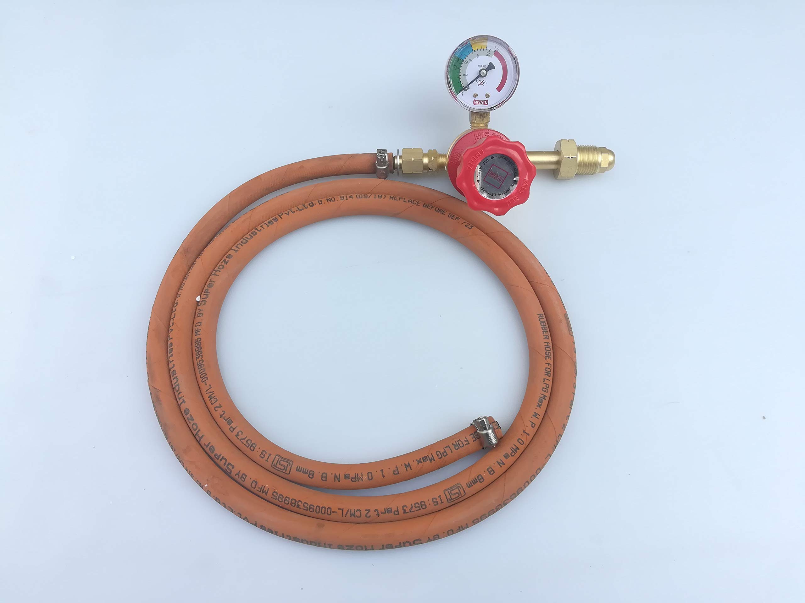 Propane Gas Regulator HIGH Pressure 0-20 PSI Adjustable with 6.5 FT Hose