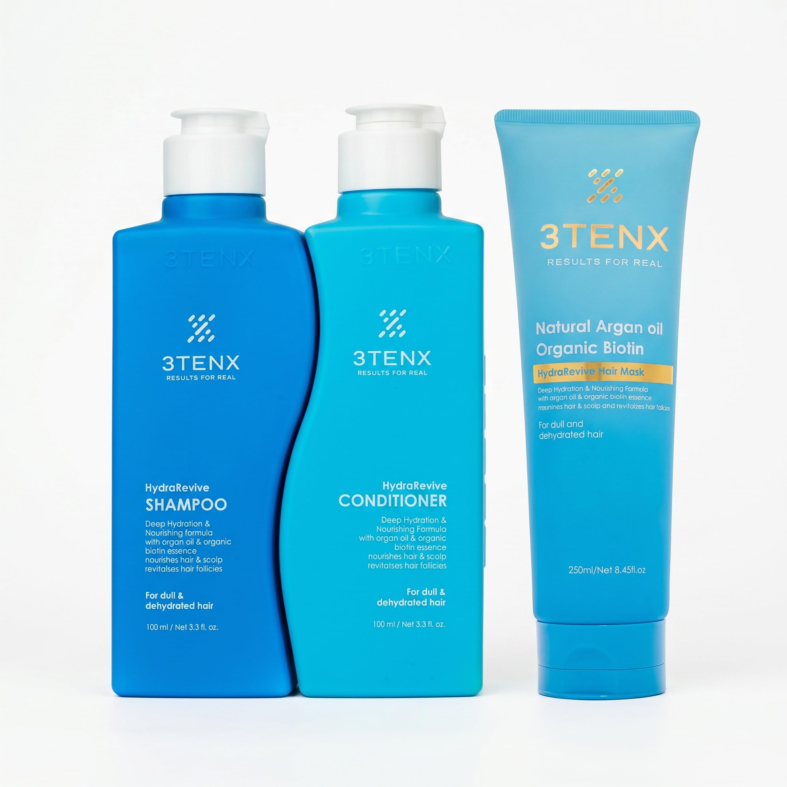3TENX HydraRevive Complete Hair Care Trio (Travel Size) | Shampoo (100 ml) + Conditioner (100 ml) + Hair Mask (250 ml)-picture-34