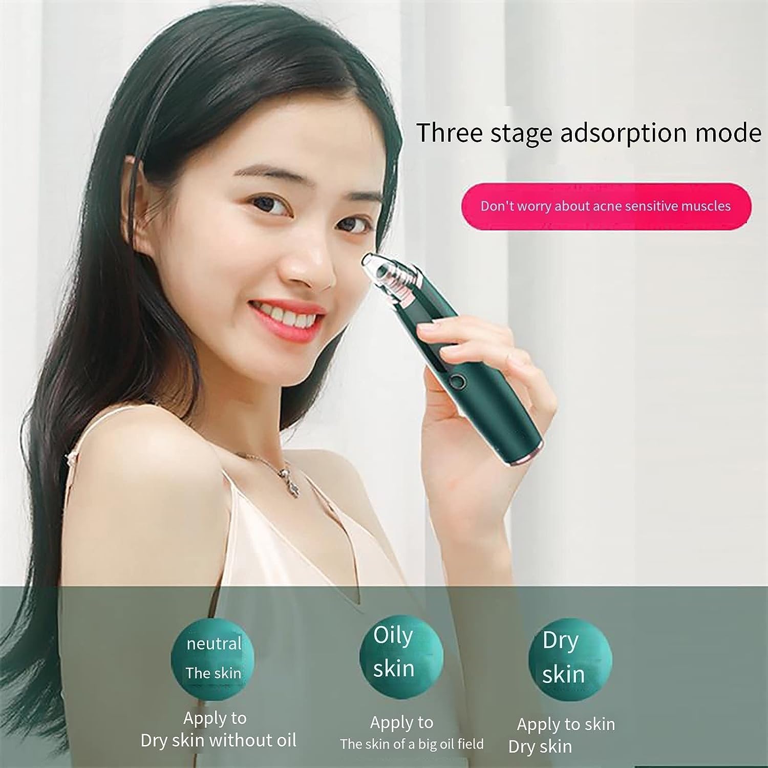Outil d'aspiration de points noirs – Outil d'extraction de comédons d'acné, extracteur de boutons de nettoyage du visage, aspirateur de pores for enlever les points noirs, nettoyeur de pores du