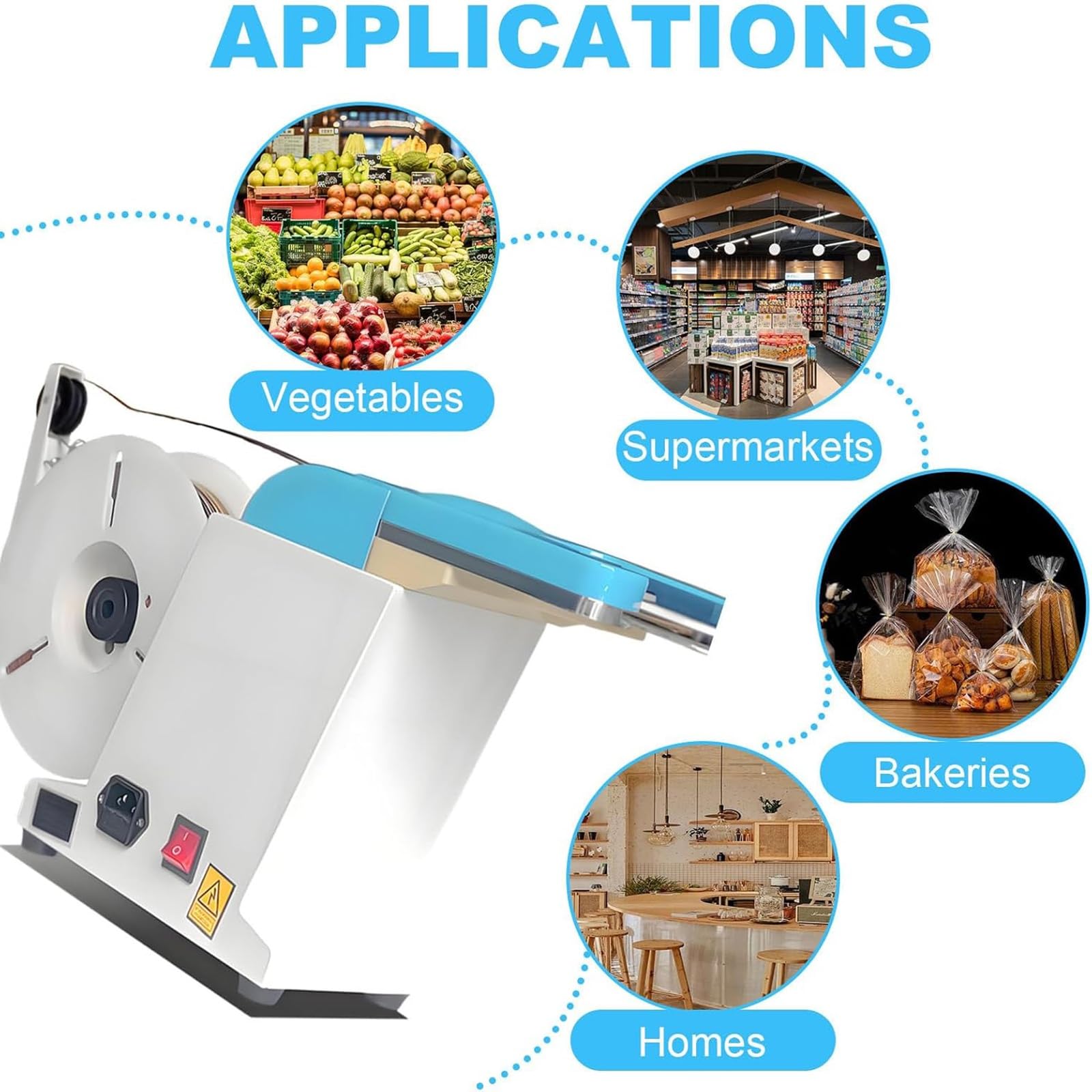 Macchina automatica di chiusura per sacchetti per imballaggi alimentari, efficiente sigillatrice Twist Tie con diametro del filo regolabile, ideale per supermercati e panetterie