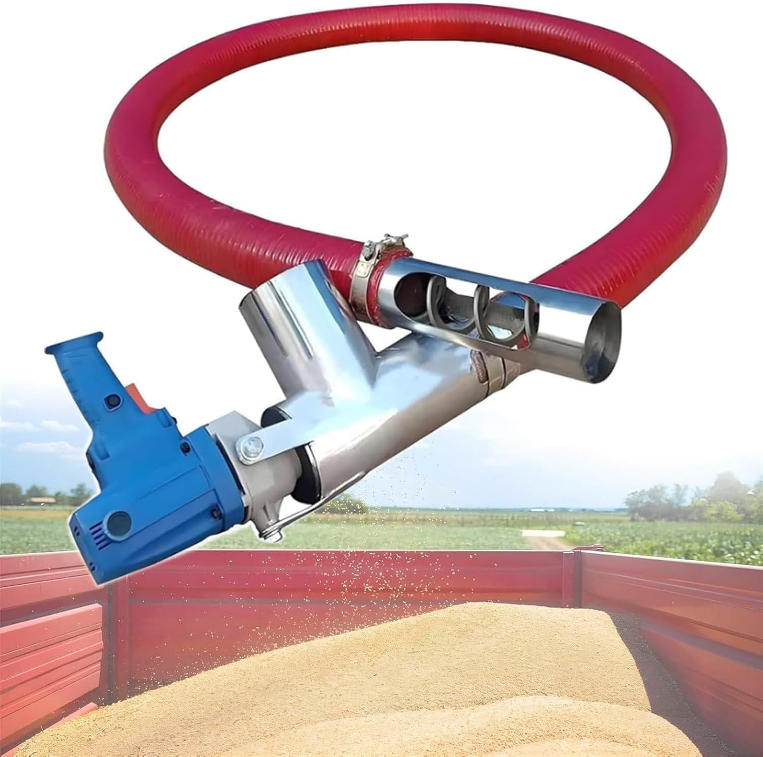 OSPSHPG 1500w Industrial Screw Conveyor Machine, 2m Grain Suction Machine, With Stainless Steel Feed Port, For Grain Granule Powder Feeding And Transfer