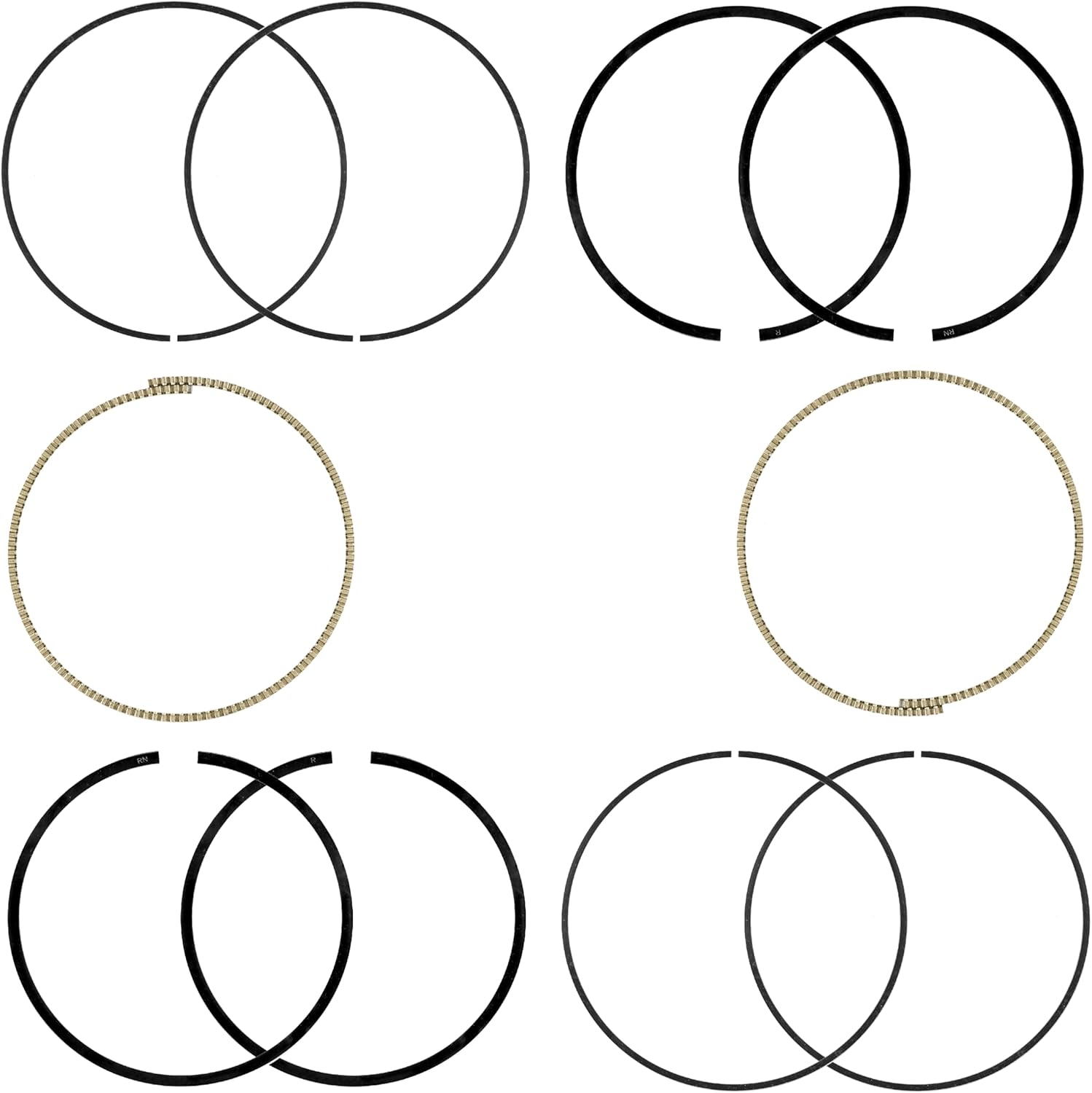 Caltric Front Rear Cylinder Piston Ring Compatible with Kawasaki Brute Force 750 KVF750 4X4i 2005-2011 / Teryx 750 KRF750 4X4 2008-2011
