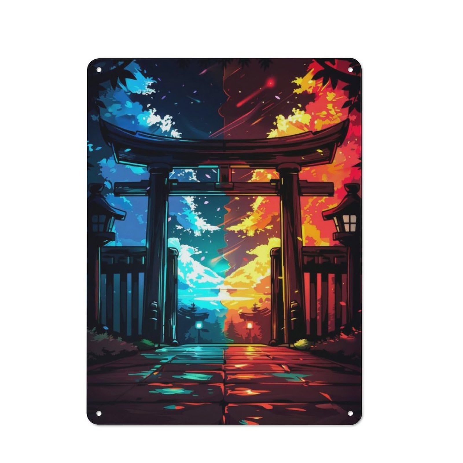 Junmoney Torii Gate Of Balance For Man Cave Or Games Room, Retro Tin Sign 40X30cm, A Christmas Gift For People Styling Man Cave And Games Room