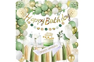 16ft Extra Value Sage Green Birthday Decorations for Her - 2023 Upgraded...