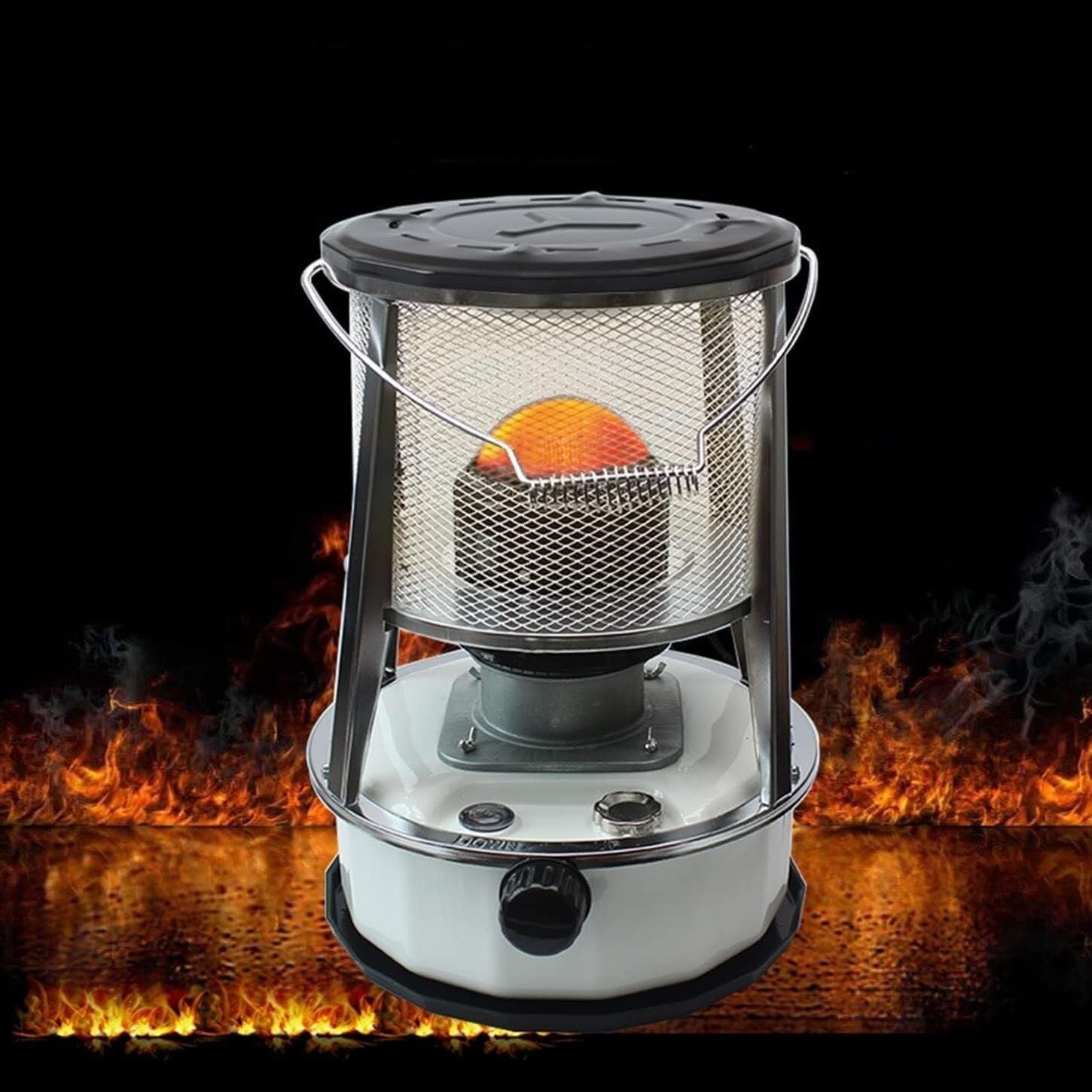 Portable Kerosene Stove Heater, Lightweight Stainless Steel Oil Burner, Adjustable Flame For Indoor & Outdoor Use, Camping, Patio(White)