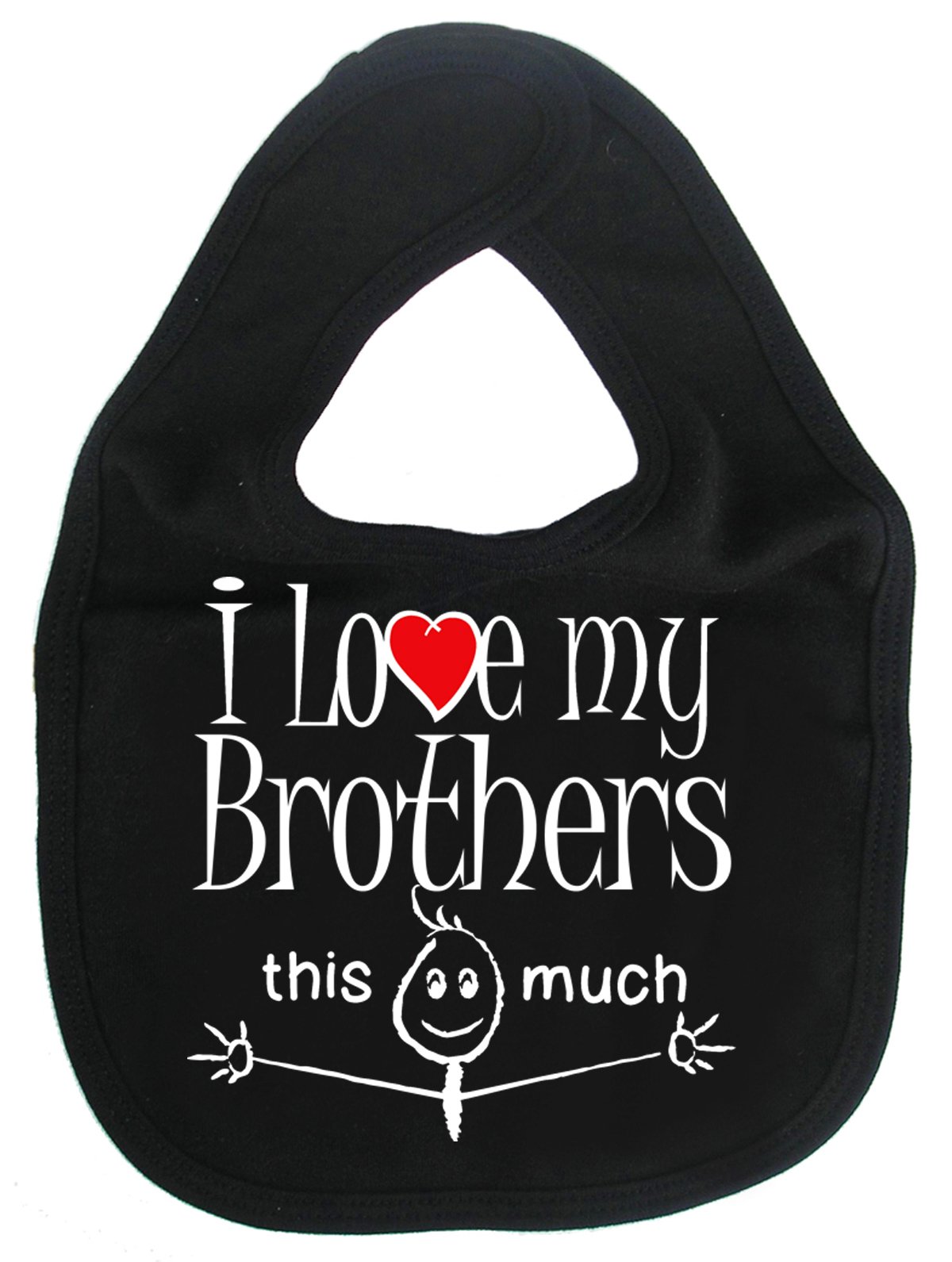 Image is Everything IiE, I Love My Brothers This Much, Sibling Baby Unisex Soft Cotton Feeding Bib, Black