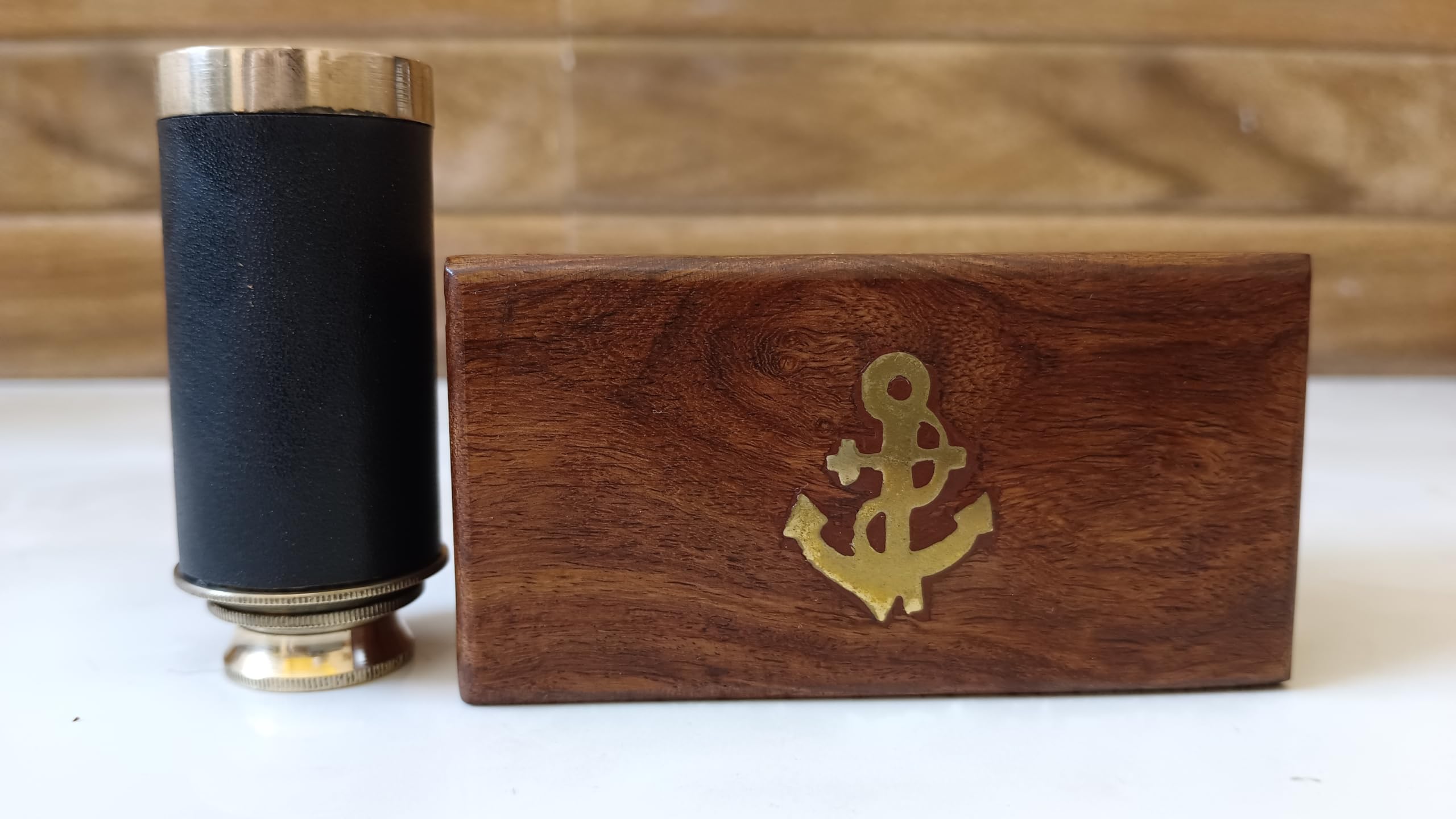 Antique Brass 6''INCH Telescope with Beautiful Rose Wood Box Reflecting Telescope Handed Telescope for Navigation-Pocket Telescope - Pirates Telescope - Nautical Telescope-image-24