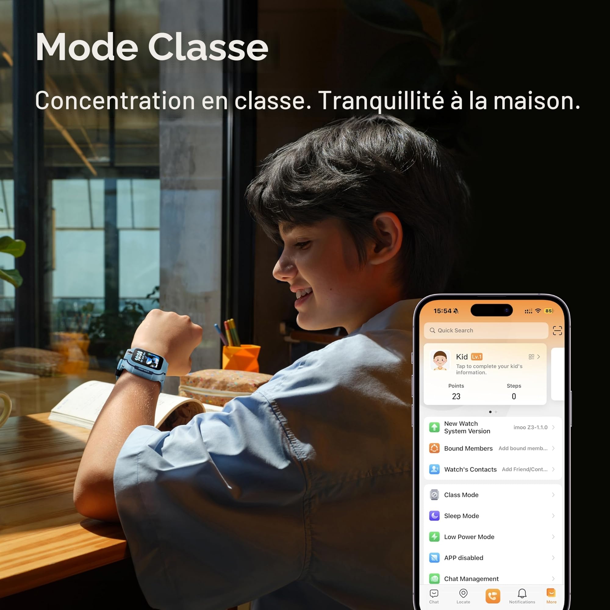 imoo Z3 Montre Connectée Enfant, Appels Vidéo, GPS, SIM, SOS, IPX8, Bleu | Appels Vidéo HD, VoLTE, Chat, GPS traceur, Compatible SIM, Appel SOS, Étanche IPX8, Caméra, Mode École, Système Sécurisé