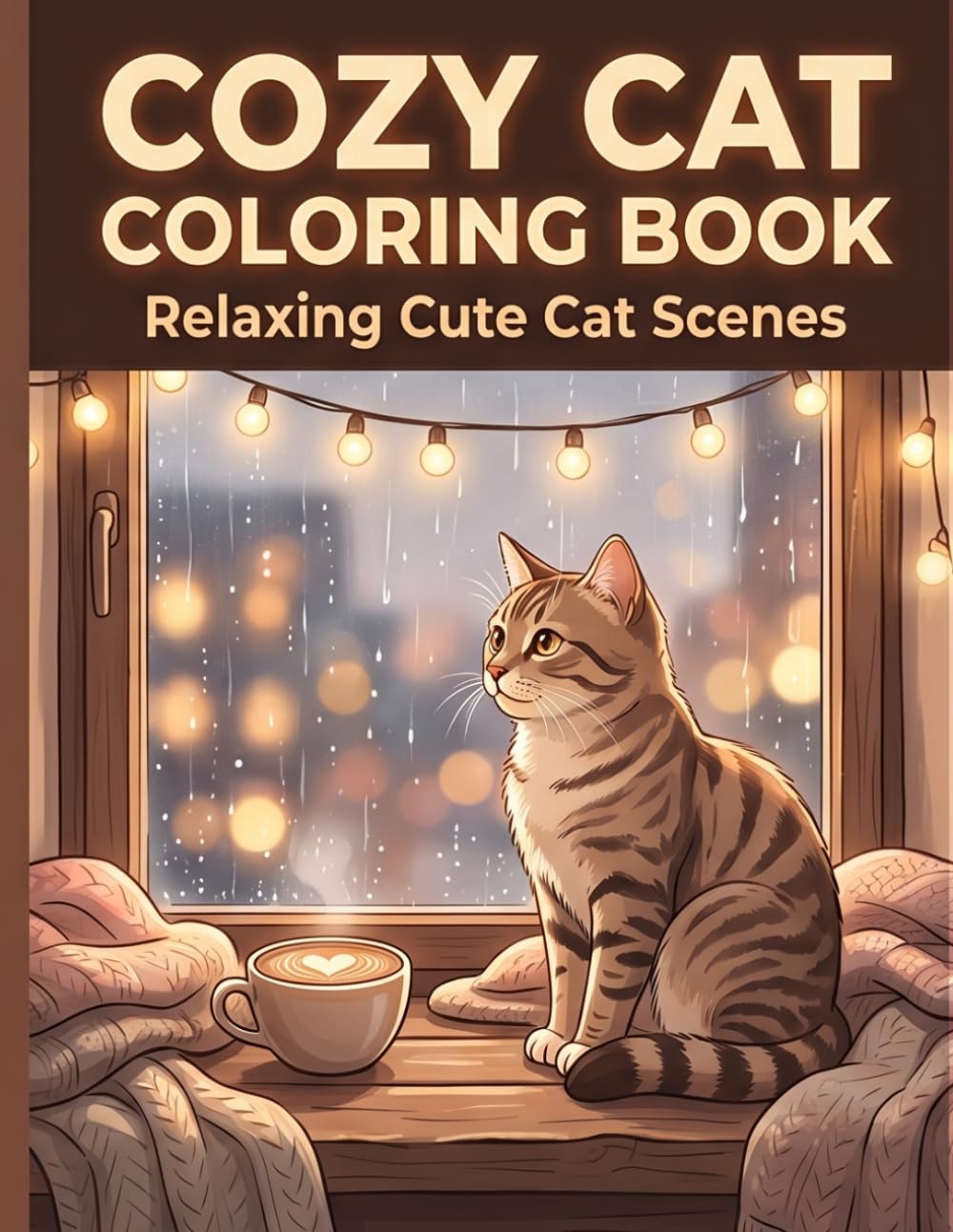 Cozy Cat Coloring Book for Adults: Cute & Relaxing Cat Scenes for Stress Relief, Cozy Aesthetic Designs