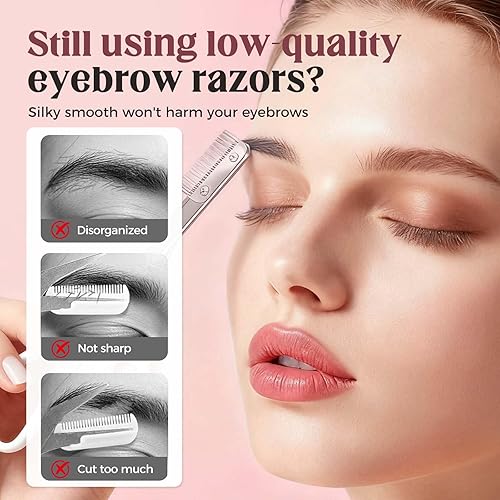 Miniatura 2 de Tijeras para recortar cejas, kit de aseo de cejas de precisión actualizado 2025, maquinilla de afeitar portátil para uso doméstico, herramienta de