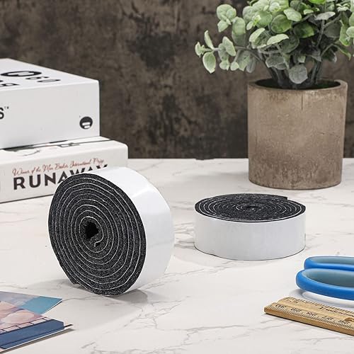 Vista 20 de Shappy Paquete de 2 tiras de fieltro con parte trasera adhesiva, rollo de cinta de fieltro, antideslizantes, autoadhesivas, para proteger suelos