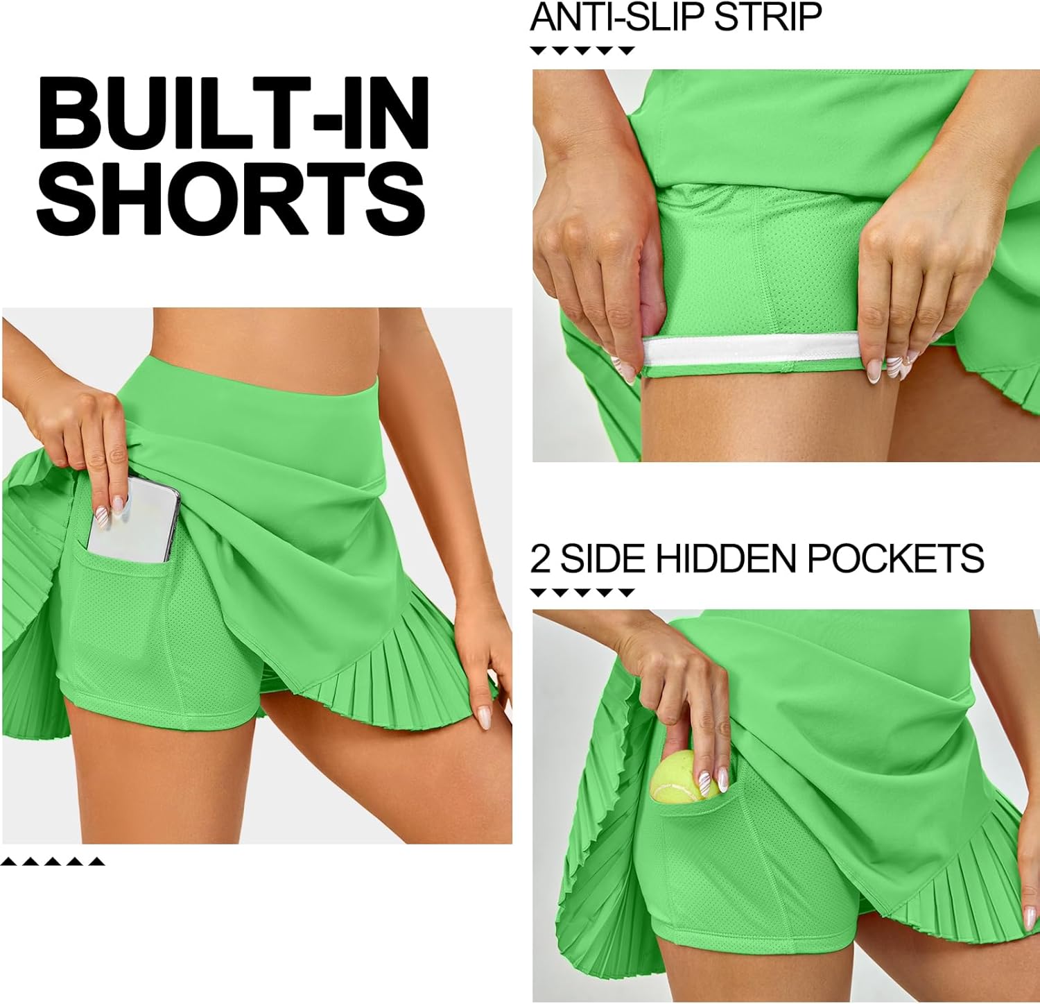 Little Donkey Andy Women's Pleated Tennis Skirts Athletic Golf Skorts High Waisted Casual Workout Sports Running Skirts - Image 4