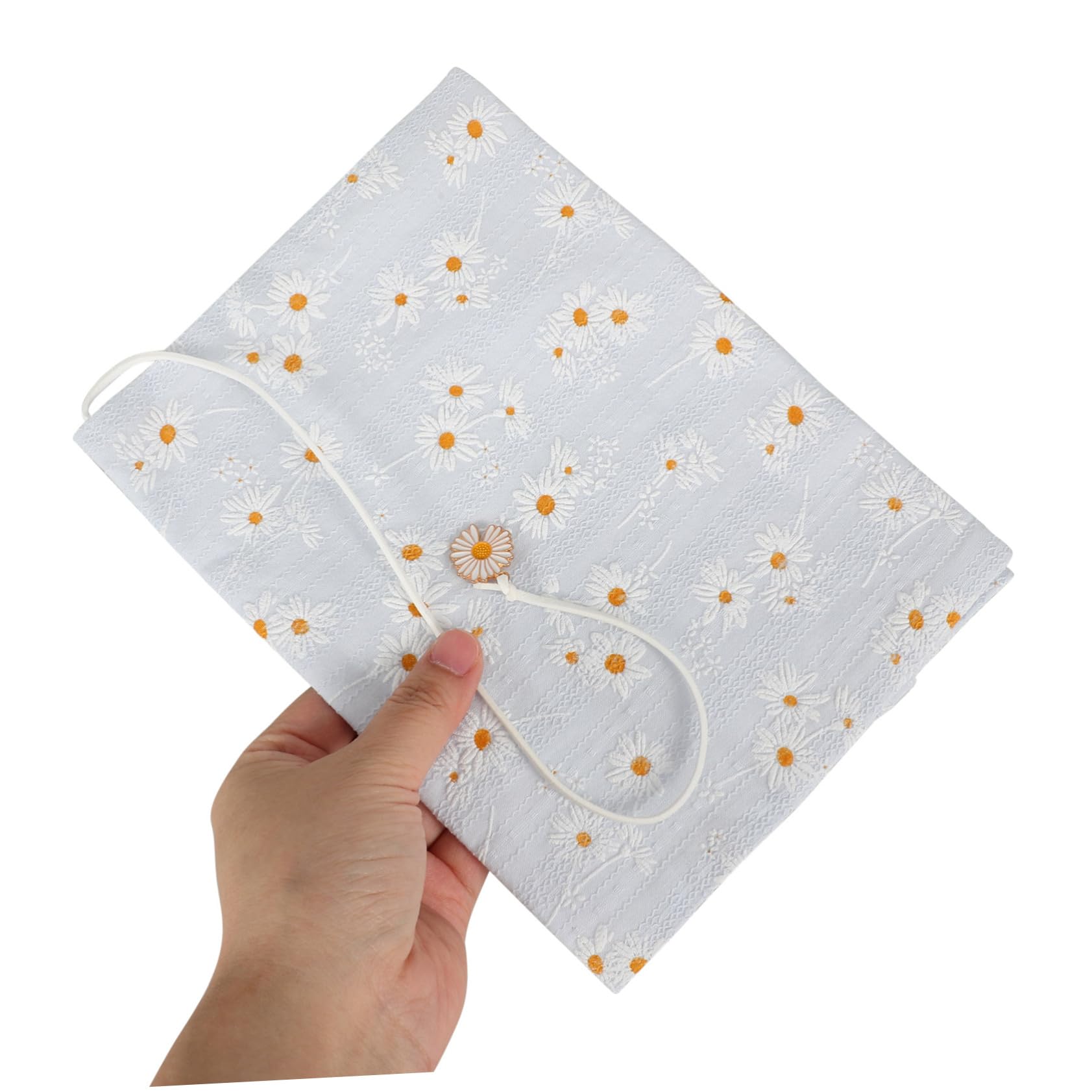 4piezas Funda De Libro De Tela Delicada Resistente Al Desgaste y Reutilizable Protección Para Cuadernos Decorativa y Fácil De Usar Diseño De Margaritas