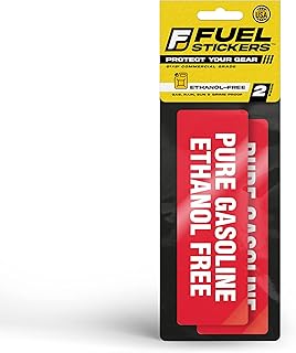 Ethanol Free Sticker - No Ethanol Labels for Gas Cans, Outdoor Power Equipment, Boats - Weather Proof, Extreme Stick, Durable, Fuel Labels by Fuel Stickers - USA Made (6x2 inch), 2 Labels