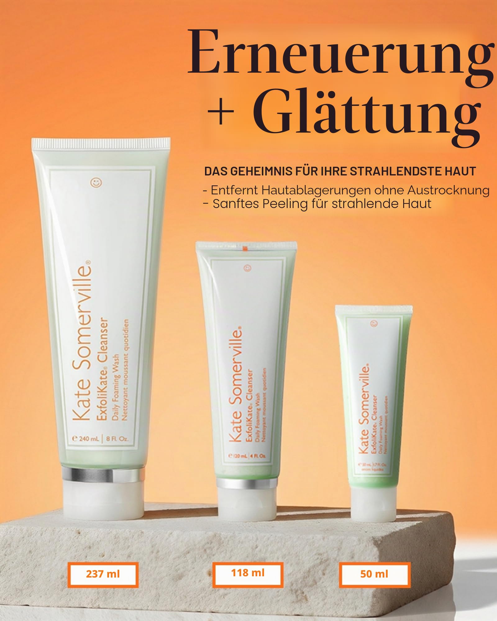 Kate Somerville ExfoliKate Cleanser – Daily Exfoliating Foaming Face Wash – Clinically Formulated Glycolic Acid and Lactic Acid Gentle Facial Scrub, 1.7 Fl Oz