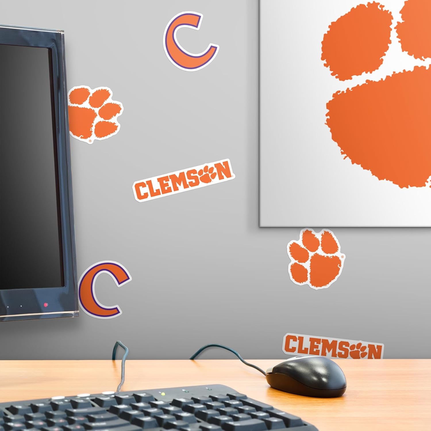 Clemson University Secondary Logo Vinyl Sticker Pack – 50 Waterproof Tigers “C” Logos & Paw Print Decals for Laptop, Water Bottle, Tablet, Car, Skateboard & More – Officially Licensed Variety Set - Image 6
