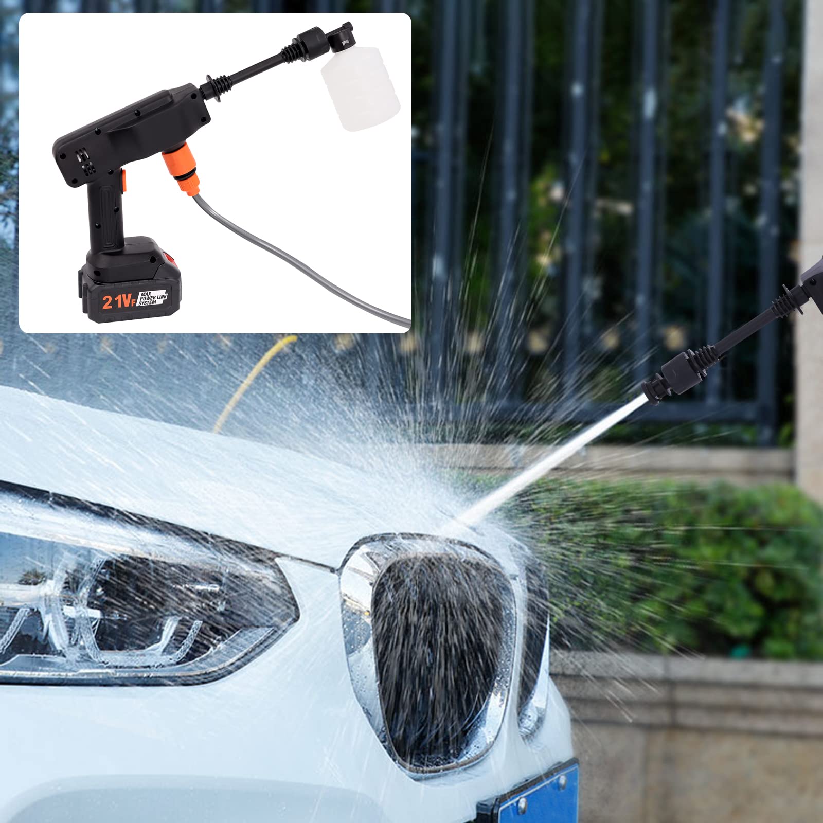 12 V Myjka Ciśnieniowa Wysokociśnieniowa, Akumulator, Pistolet Natryskowy, Urządzenie do Czyszczenia Samochodu 130 psi