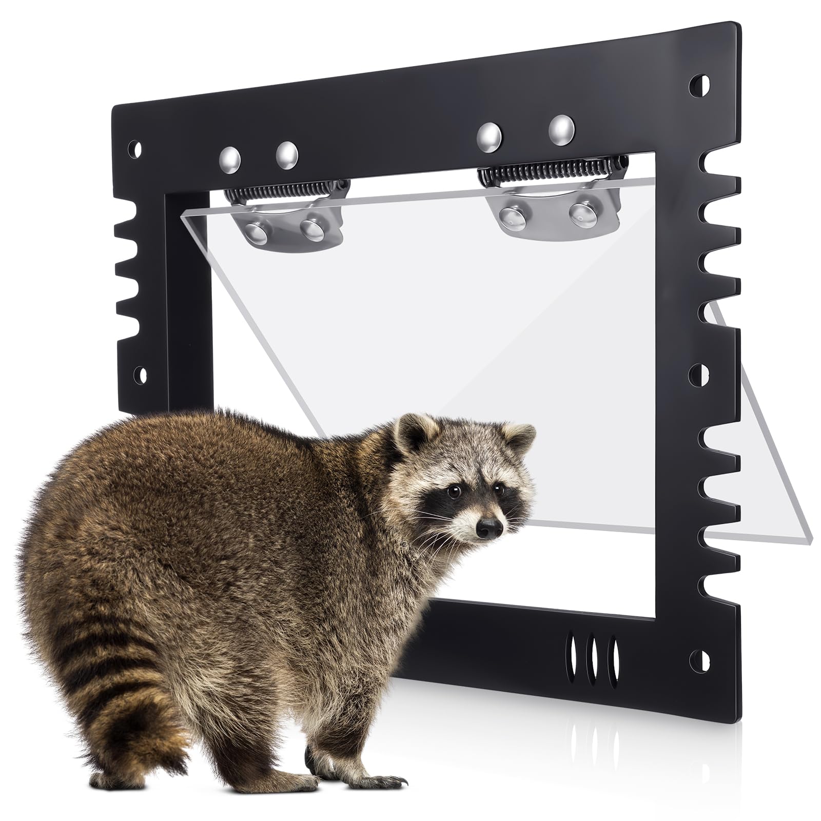 1 Pack Raccoon One Way Excluder Door 10.6in Inimitable Outside Live Trap Raccoon Repellent Dog Proof Eviction Possum Trap for Attics Home Farms