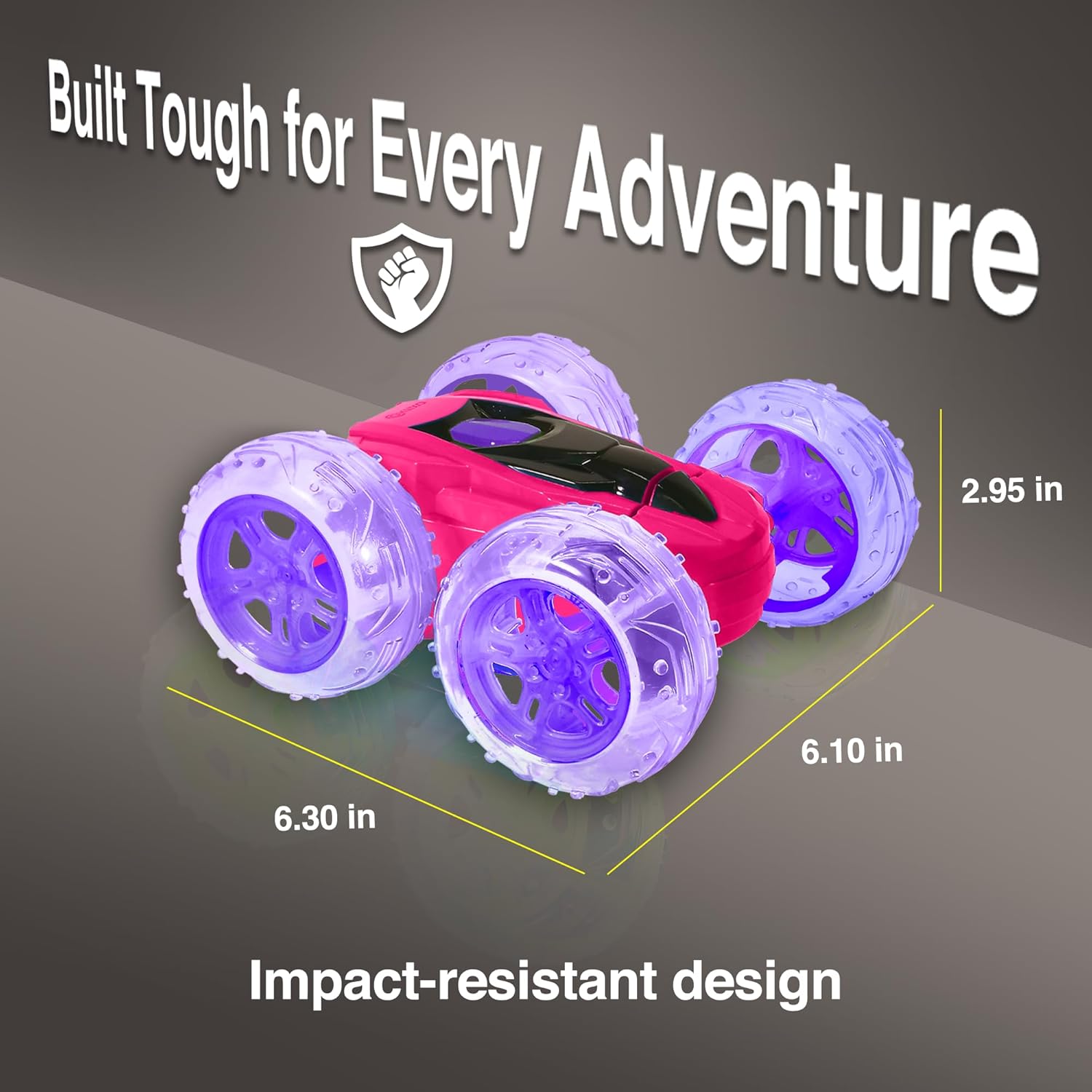 Contixo SC3 RC Stunt Car, Pink 2.4GHz 4WD Double-Sided 360° Rotating flip Racer Remote Control Toy Cars with LED Lights for Kids Girls Boys Age 4-12 Birthday Gift