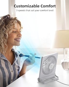 Koonie USB Desk Fan, Strong Wind Ultra Quiet Small Mini Fan