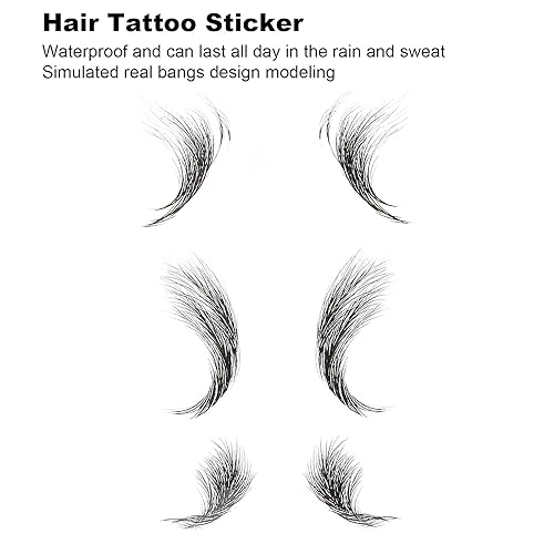 Miniatura 5 de FILFEEL Pegatinas para bordes de cabello, tatuajes temporales de moda, bordes para cabello, bricolaje de larga duración, calcomanía de línea capilar