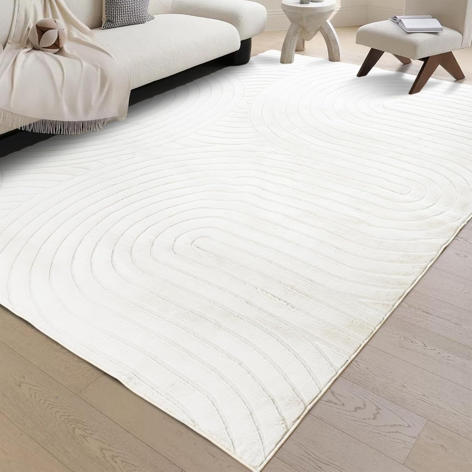 Area Rugs 8x10 for Living Room,Washable Boho 8x10 Area Rugs for Bedroom,Non Slip Carpet for Kitchen, Dining Room, Indoor, Kids Playroom Soft Low-Pile Rug, Thickness 0.2 Inches, Beige/Neutral