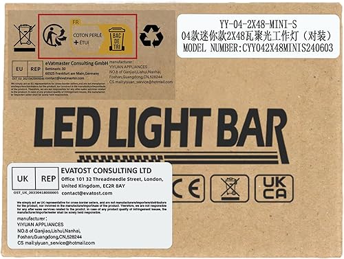 Miniatura 8 de SKYWORLD Luz de trabajo LED de 4 pulgadas de 48 W, haz de luz LED para todo terreno, barra de luces LED de 6000 K, lámpara de coche para automóvil,