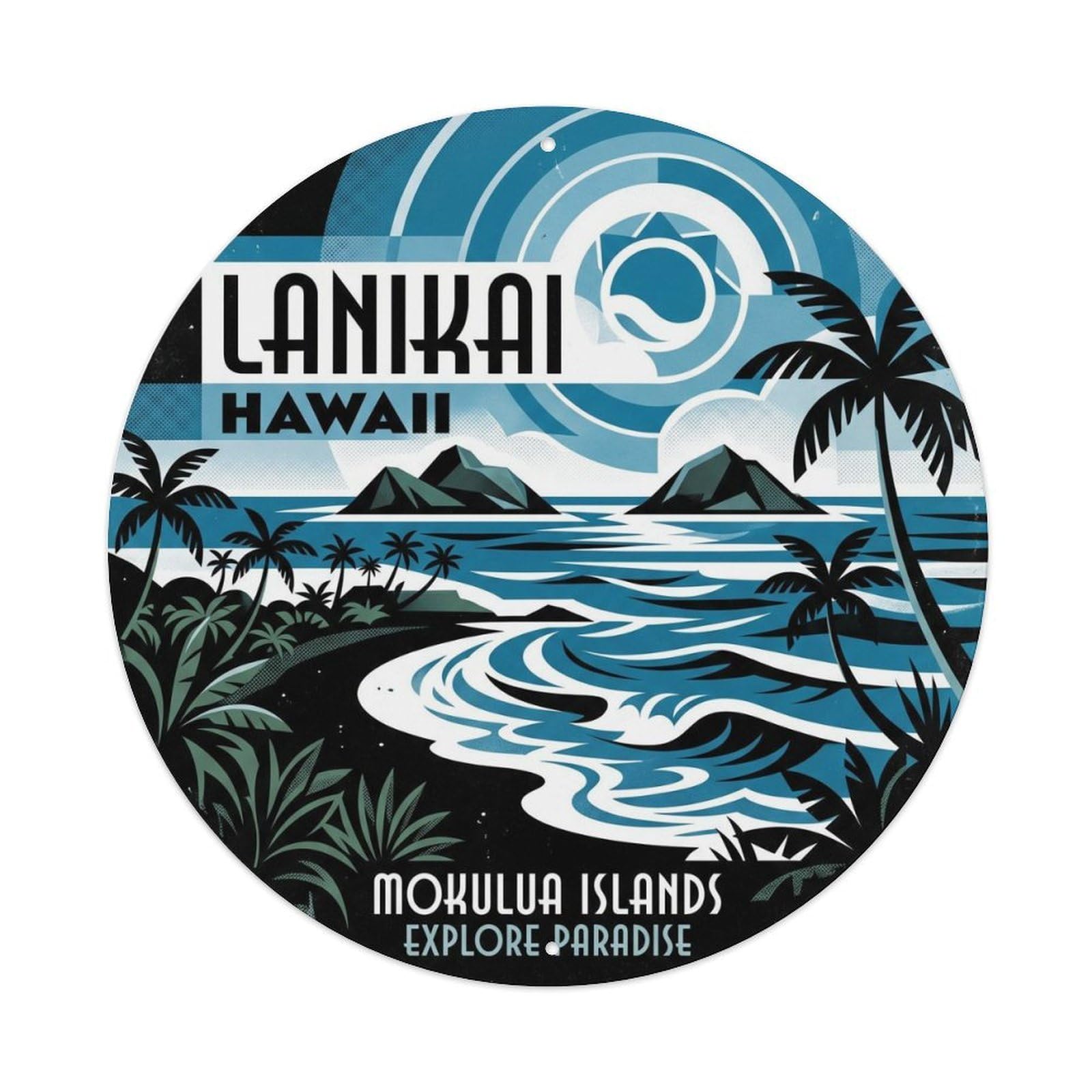 Lanikai Beach Hawaii North Pacific Destination Metal Tin Sign