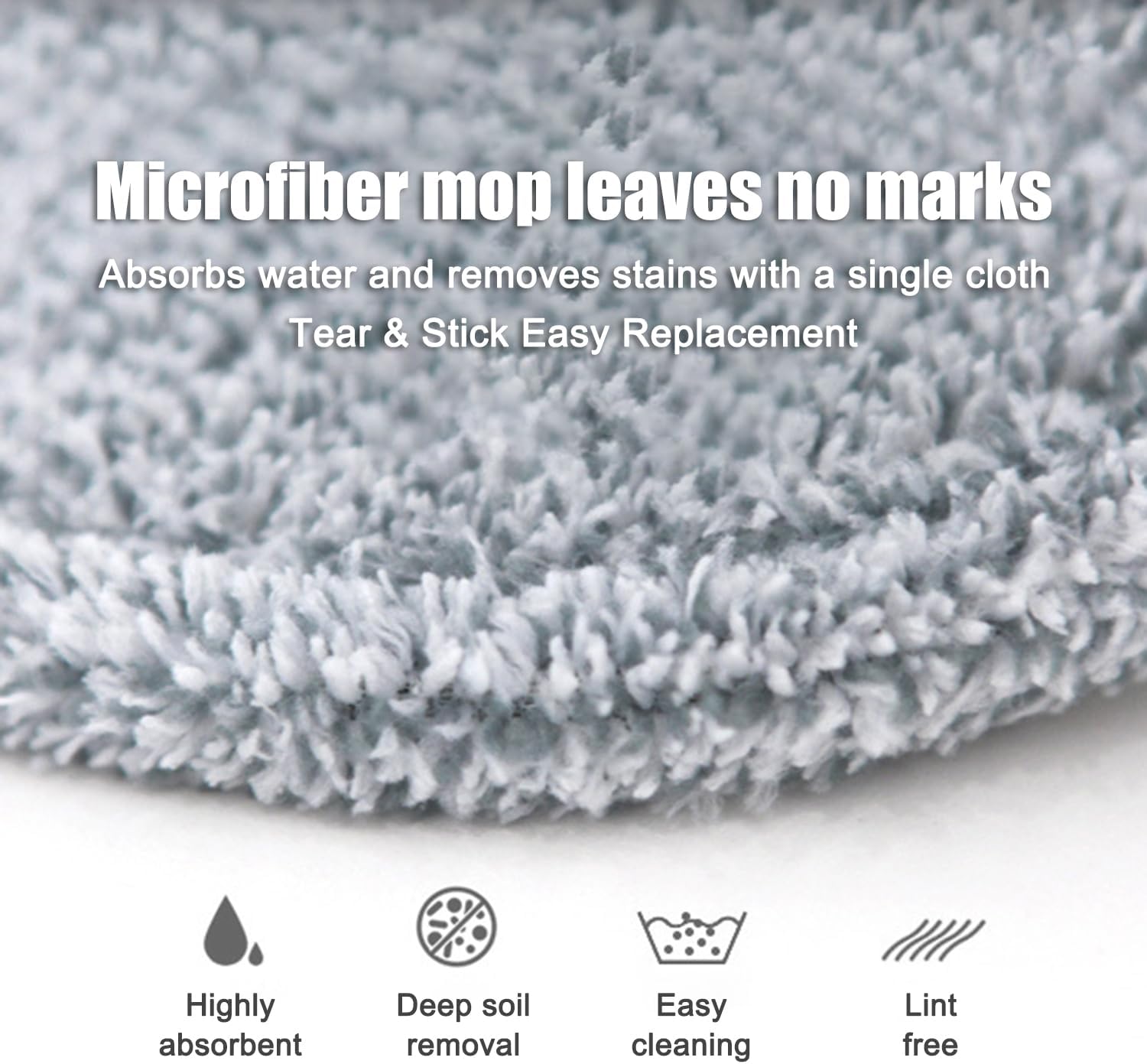 KZKR Spin Mop and Bucket Set with 2 Replaceable Microfiber Mop Pads with Self Separation Dirty and Clean Water System, Self Wringing 360° Rotating Square Mop Head for Hardwood Tile Marble Floors