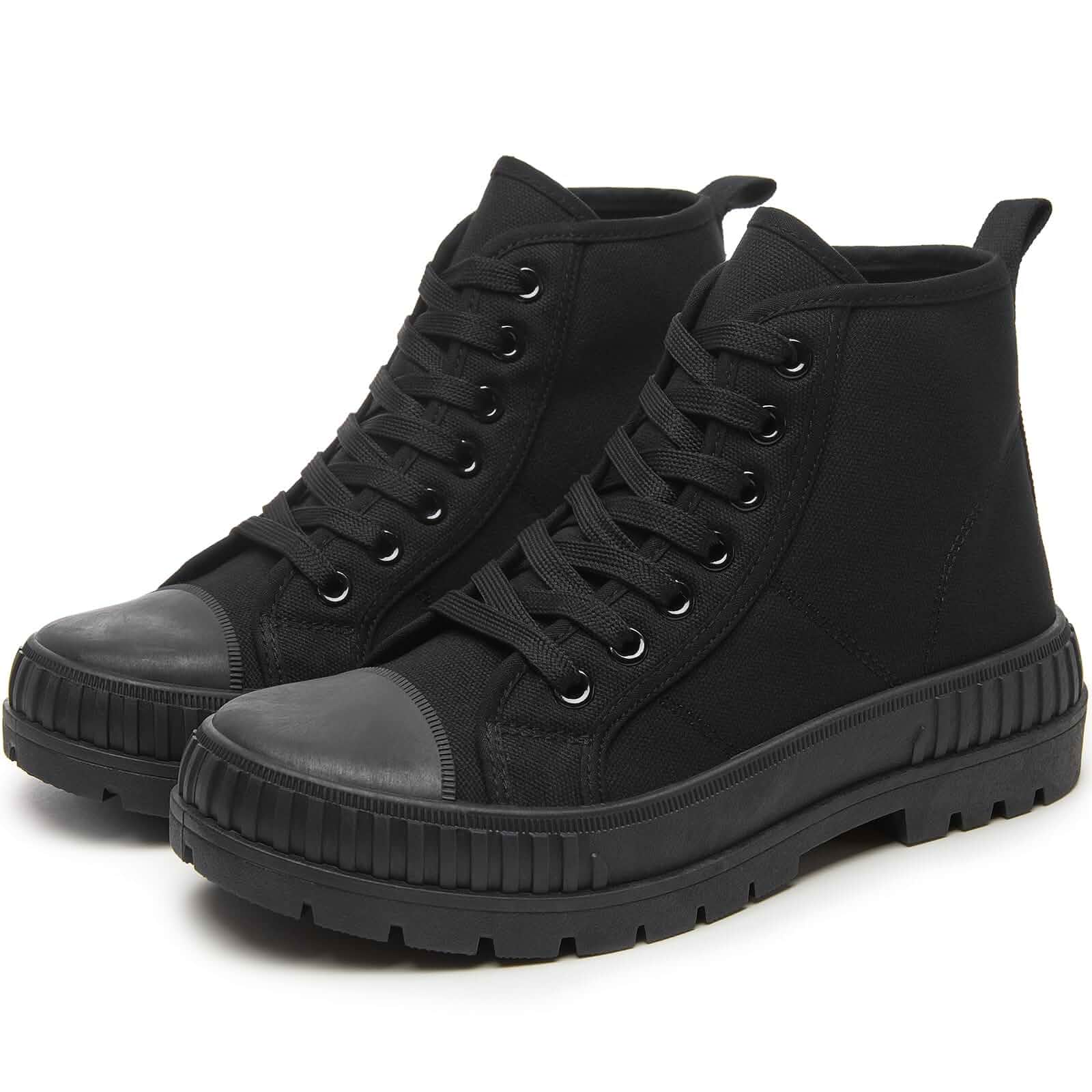 Rominz Women's High Top Platform Sneakers Canvas Shoes Platform 1.77inch, Non-Slip Sole, Breathable Canvas, Easy to Match