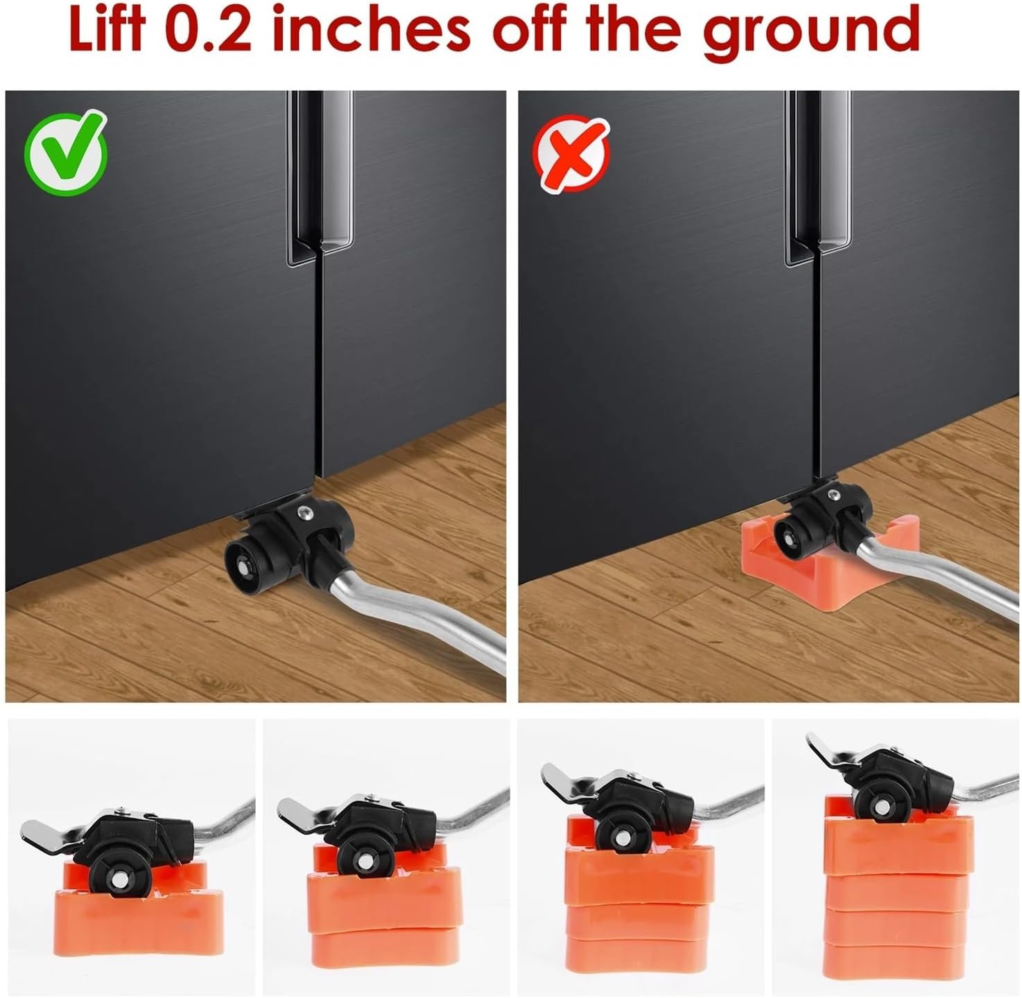 Heavy Duty Furniture Lifter Roller Handling Tool Kit 880LB Labor-Saving Appliance Lift Slider Compatible with Large Furniture Handling(Red)