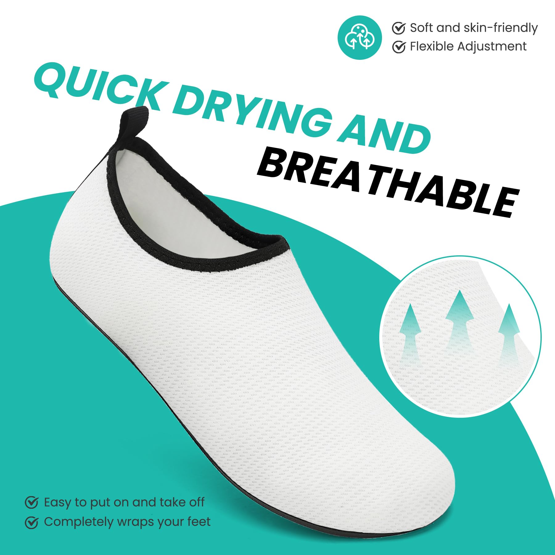 BARFULKER Badeschuhe Damen Herren Wasserschuhe Schnell Trocknend Schwimmschuhe Leicht Aquaschuhe rutschfeste Strandschuhe Surfschuhe Barfußschuhe